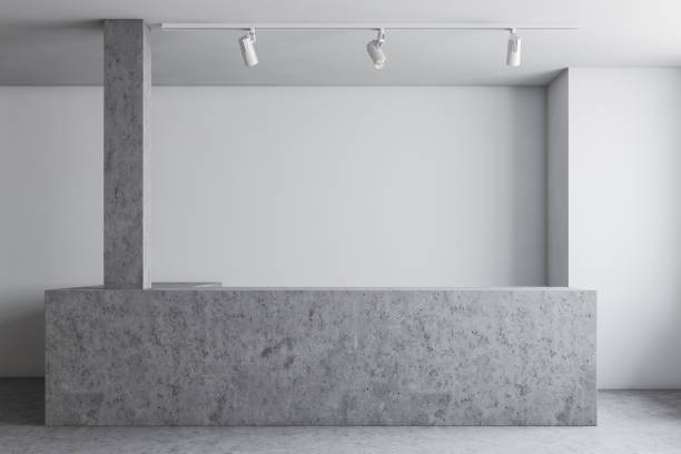 istock Reception desk in industrial style office 1165515104