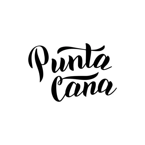 Vector illustration of Punta Cana typography text. Trendy lettering quote for postcard, shirt, souvenir design. Vector eps 10.