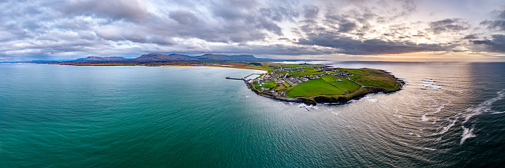 Aerial view of Mullaghmore Head - Signature point of the Wild Atlantic Way, County Sligo, Ireland.