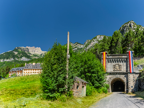 Old tunnel at Somport Pass Canfranc Pyrenees