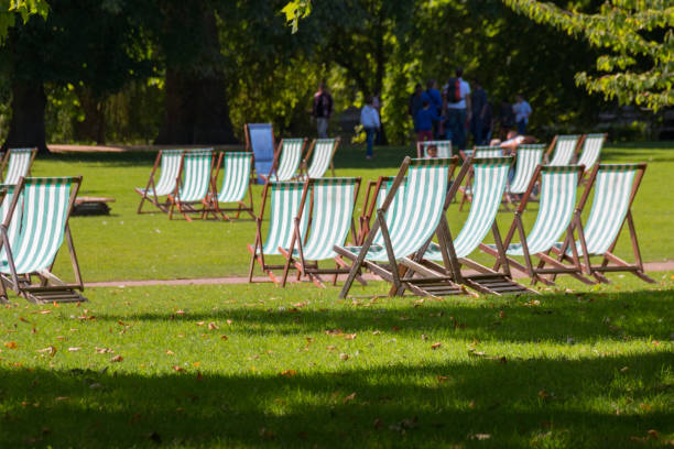 istock Deck chairs in St. James's Park, London, UK 1165524962