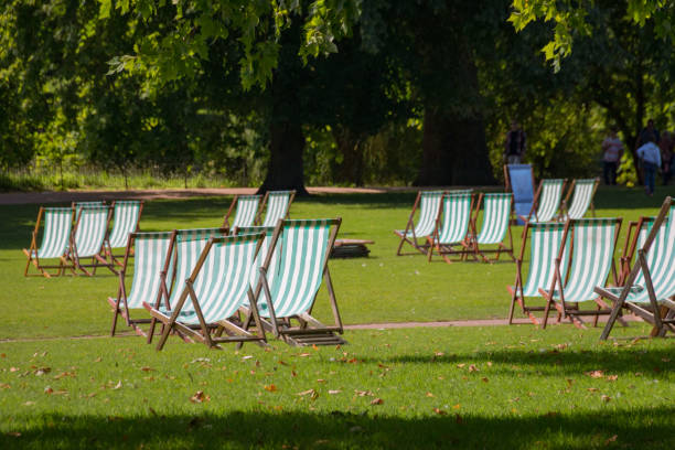 istock Deck chairs in St. James's Park, London, UK 1165524977