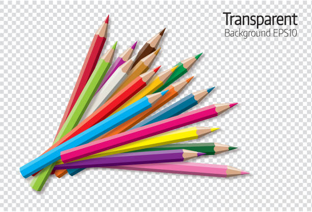 illustrations, cliparts, dessins animés et icônes de ensemble de collection colorée de crayon - crayons colorés d'illustration de vecteur d'isolement sur le fond blanc. - crayon de couleur