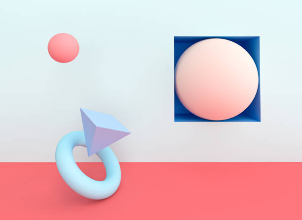 istock abstract solid geometric shapes in pastel blue and pink tones. 1165528138