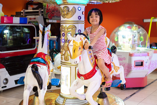 Vintage looking carousel on town's square