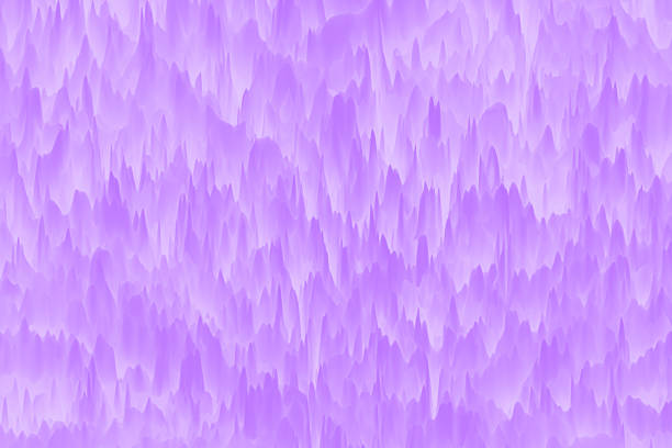 Optical Illusion Abstract. Icicles - Mountains, Stalactite - Stalagmite. Pastel Ultra Violet Proton Purple Ombre Texture Misty Snow Silhouette Rock Natural Pattern Ice Cave Springtime Computer Graphic Fractal Fine Art