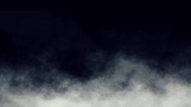 atmospheric smoke, fog, cloud, smooth movement, modern abstract background animation 3d render - flare black imagens e fotografias de stock