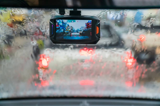 istock car video recorder in rainy day and traffic jam 1165547094