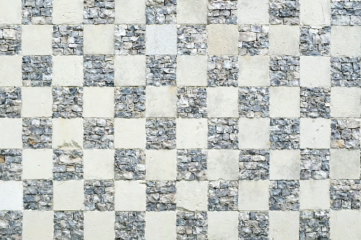 Vintage checkerboard chequered pattern background or texture
