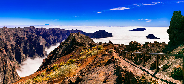 Observatory in highest point of La  Palma island, famous and biggest in Europe