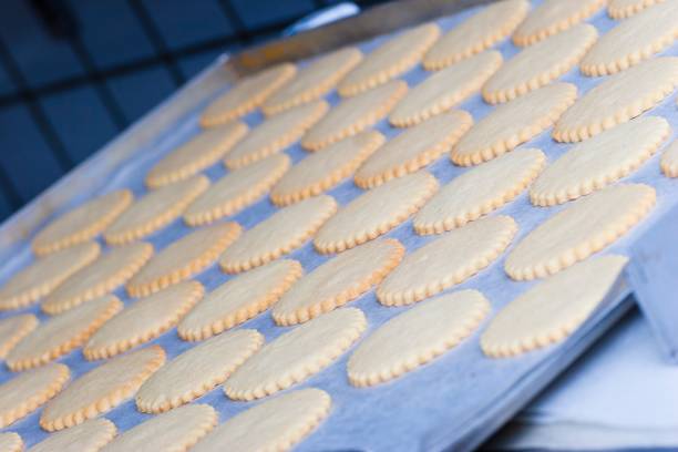 istock Freshly baked cookies on baking sheet 1165550711