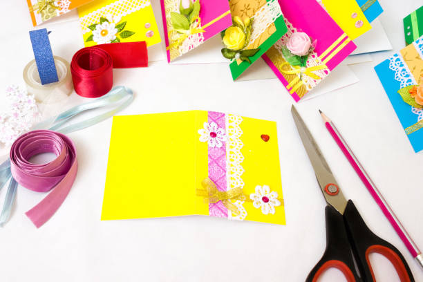 istock Beautiful varied handmade greeting cards 1165550980