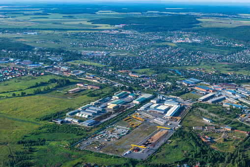 Aerial view of Jekaterinburg area,Ural, Russia,Nikon D850
