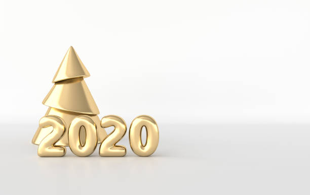 istock New year celebration background. Golden xmas tree and 2020 numerals. Realistic illustration for New Year's and Christmas banners. 3d render 1165556265