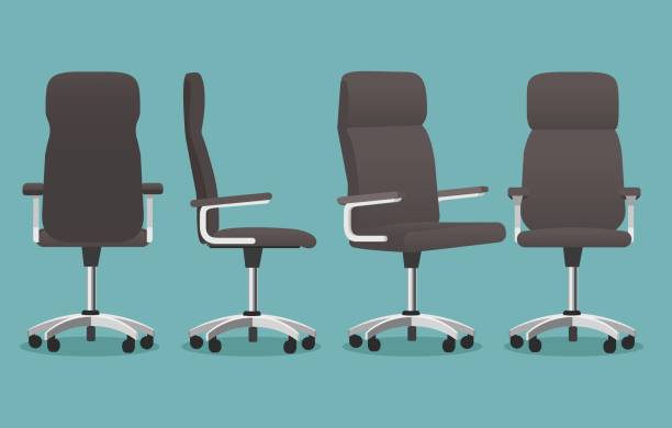 leerer bürostuhl - bürostuhl stock-grafiken, -clipart, -cartoons und -symbole
