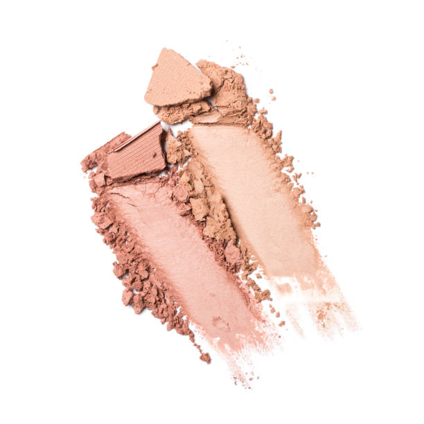 istock Brush strokes of crushed nude beige eye shadow 1165566178