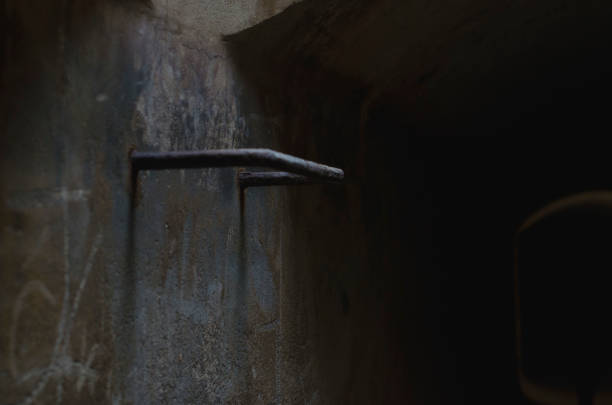istock The metal ladder handle in the tunnel 1165566626