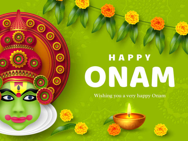 ilustraciones, imágenes clip art, dibujos animados e iconos de stock de antecedentes del festival onam para el sur de la india. - ceremonial dancing illustrations