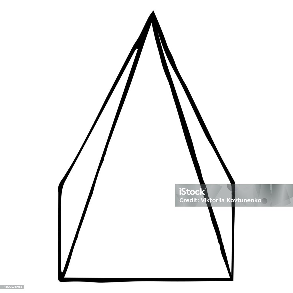 Square Pyramid Colorable How To Draw A Square Pyramid