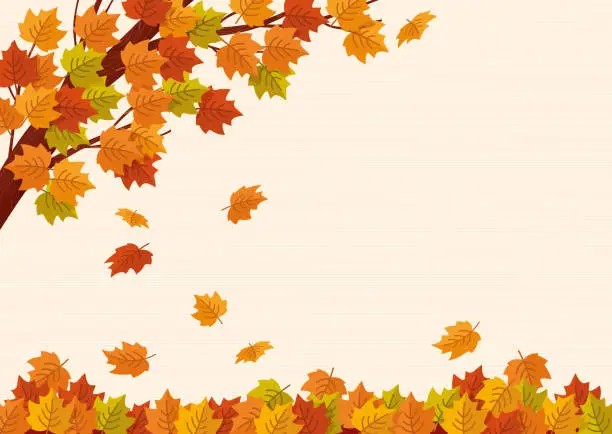 Vector illustration of Falling autumn leaves. Vector illustration.