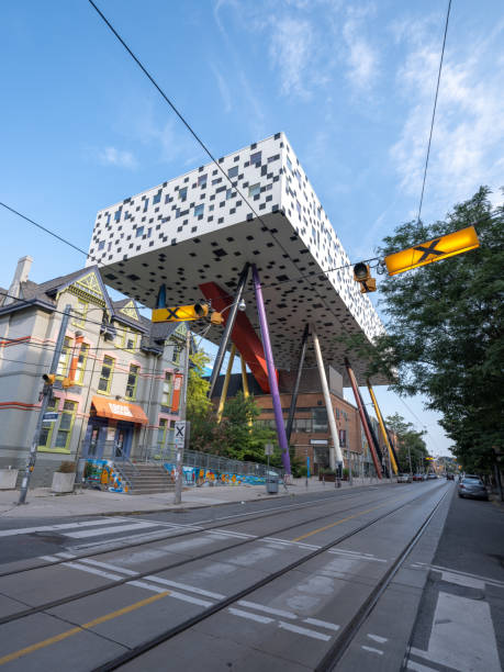 OCAD University - Toronto, Ontario Toronto, Ontario, Canada - July 28, 2019:  OCAD (Ontario College of Art) University in Downtown Toronto, Ontario is dedicated to teaching design, art and media related studies.  This is a view of their main facility located on McCaul Street. ocad stock pictures, royalty-free photos & images
