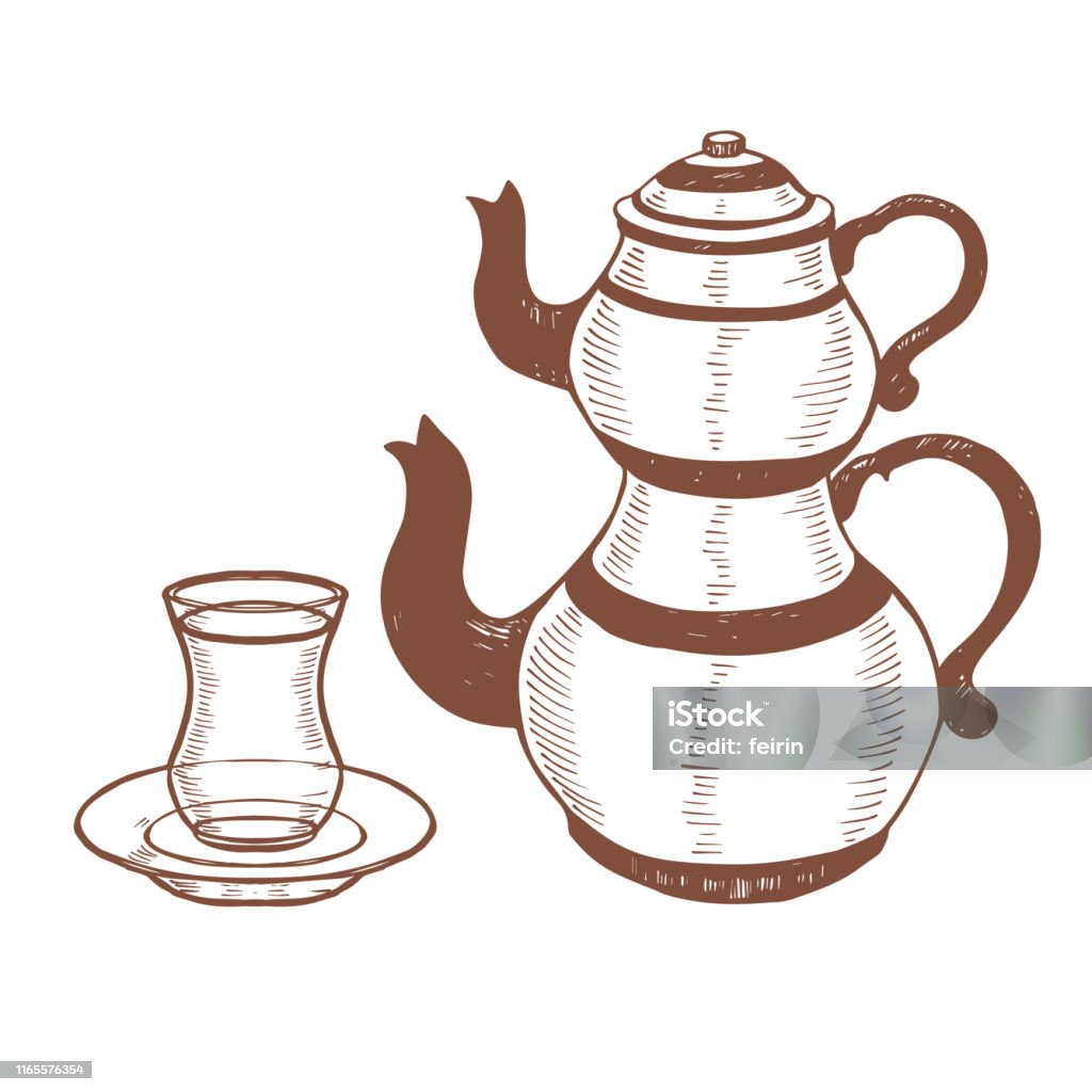 gebrek Oswald koud Turkse Theepot En Glas In De Hand Getekende Stijl Stockvectorkunst en meer  beelden van Afternoon tea - Afternoon tea, Arabische cultuur, Arabische  stijl - iStock