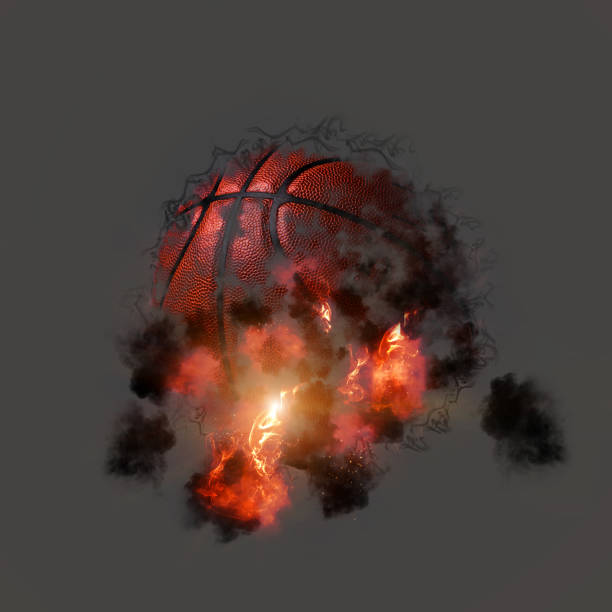 istock basketball ball on gray background. 1165576544