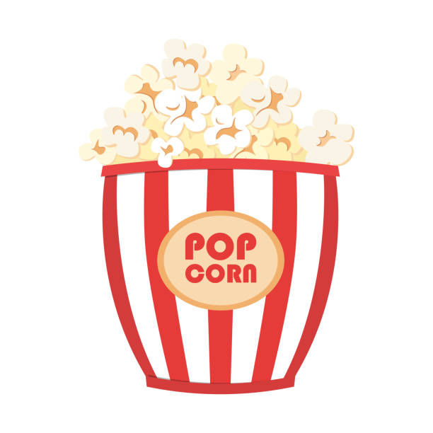 stockillustraties, clipart, cartoons en iconen met popcorn - pakjesavond