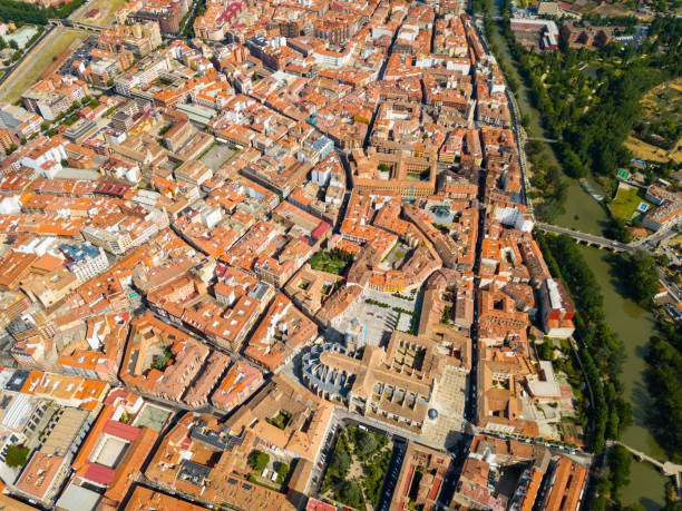 istock Aerial view on the city Palencia. Spain 1165579882