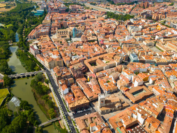istock Panoramic view from the drone on the city Palencia. Spain 1165579913