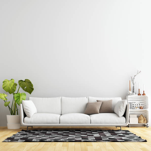 istock Interior Living Room Wall Mock Up Background 1165580615