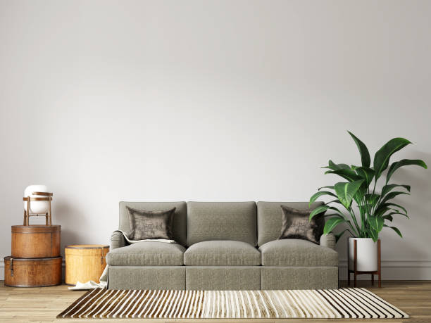 istock Interior Living Room Wall Mock Up Background 1165582237