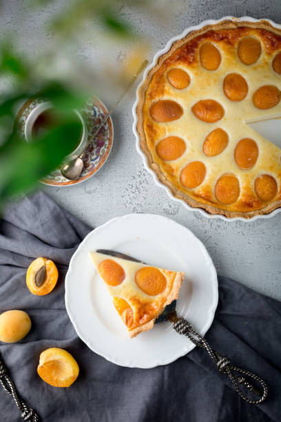 istock Summer dessert, sweet tart with apricots 1165583172