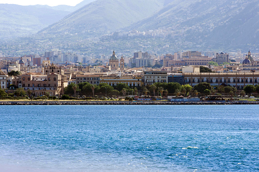 Sicily, Palermo, May 2018. City of Palermo, a view from sea.