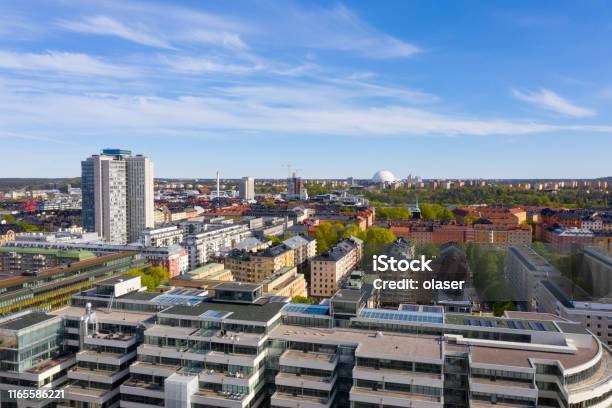 Central Stockholm Seen From Above Near Gotgatan And Medborgarplatsen Stock Photo - Download Image Now