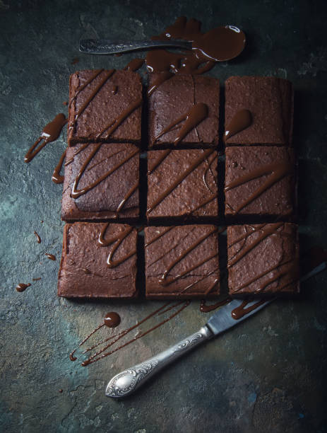 istock Brownie cake dessert. Dark sponge cake with cocoa and chocolate. 1165587276
