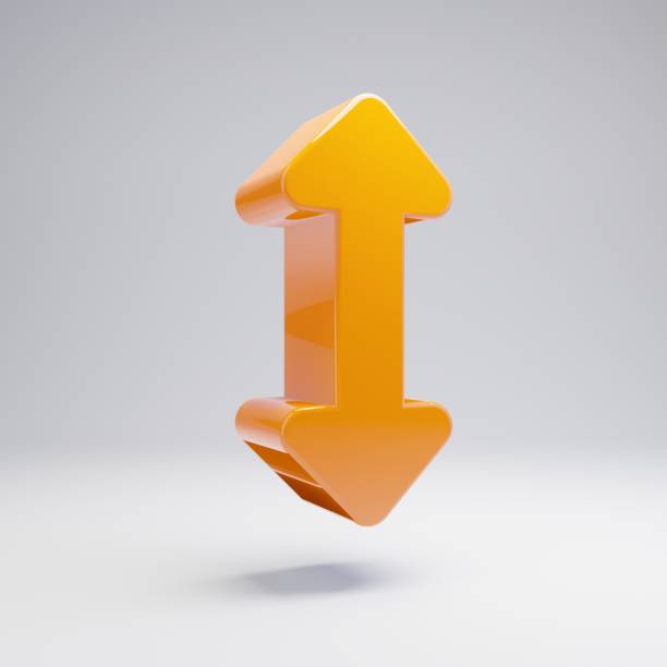 istock Volumetric glossy hot orange Transform Height icon isolated on white background. 1165589108