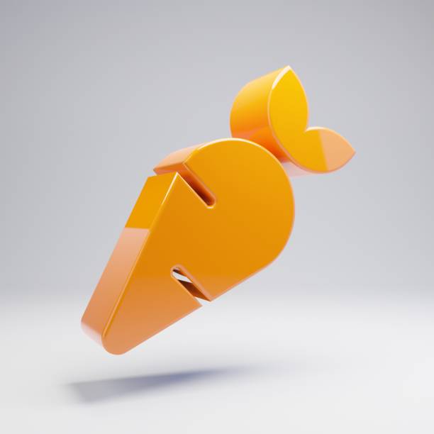 istock Volumetric glossy hot orange Carrot icon isolated on white background. 1165589887