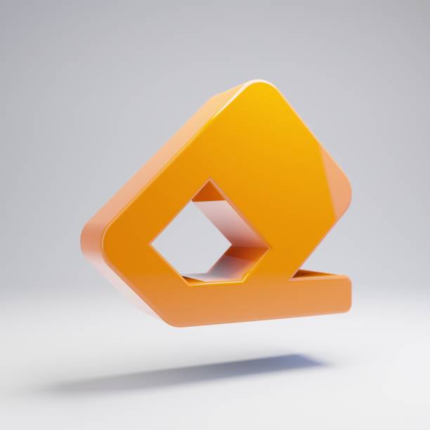 istock Volumetric glossy hot orange Eraser icon isolated on white background. 1165590854