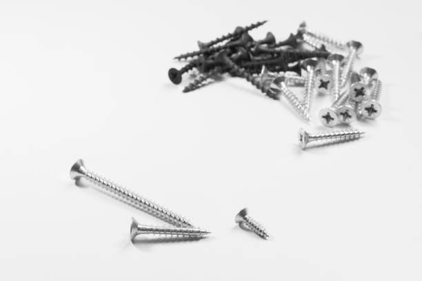 istock Steel screw on a white background 1165590898