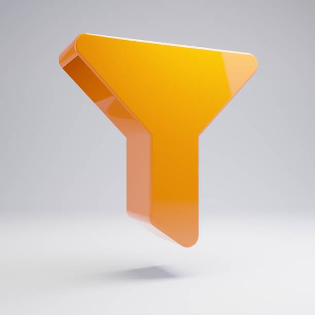 istock Volumetric glossy hot orange Filter icon isolated on white background. 1165590906