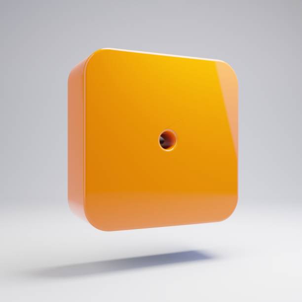 istock Volumetric glossy hot orange Dice One icon isolated on white background. 1165591570