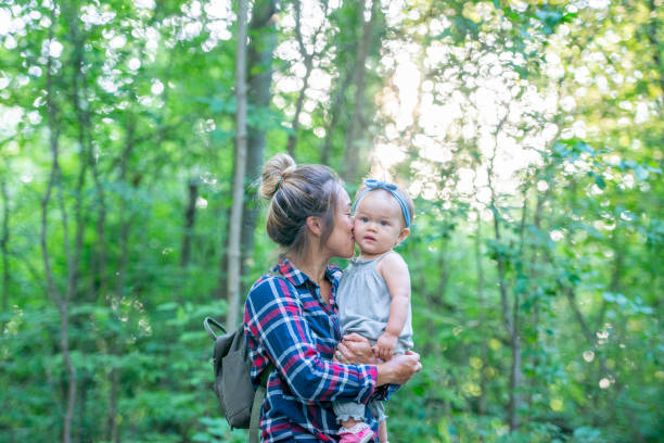 istock Mother and baby hiking 1165592125