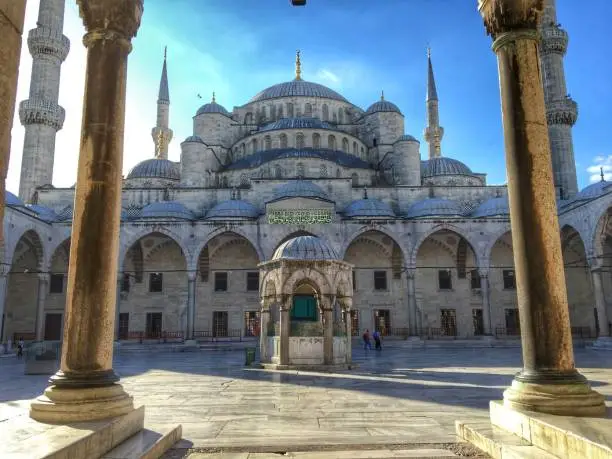 The entrance to the Blue Mosque in Istanbul, Turkey