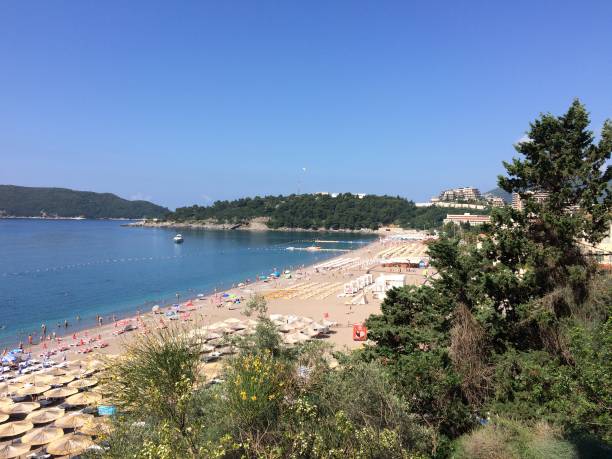 istock Panoramic view of hot summer's day on the beach 1165595366