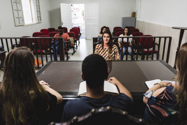istock Law school college students during practical class in court 1165598484