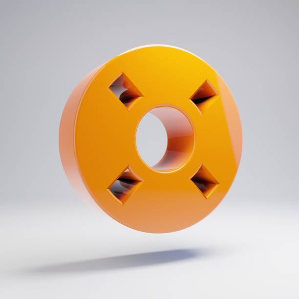 istock Volumetric glossy hot orange Life Ring icon isolated on white background. 1165598526