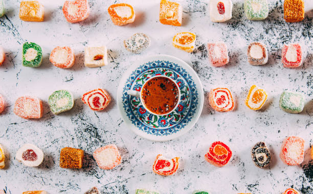 istock Top View Turkish Coffee and Delights 1165598640