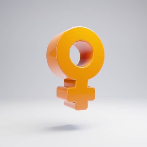 istock Volumetric glossy hot orange venus icon isolated on white background. 1165601030