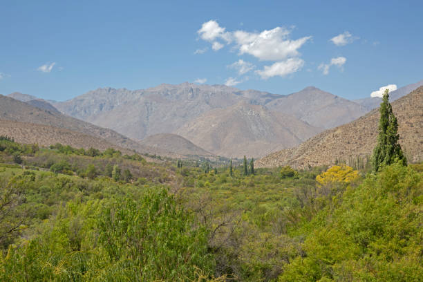 istock View lush valley towards arid mountains 1165603396